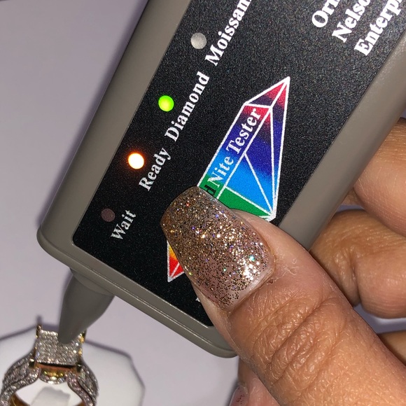 10k gold vermeil REAL Diamond stunning exclusive custom diamond ring not CZ wow! - Picture 4 of 9